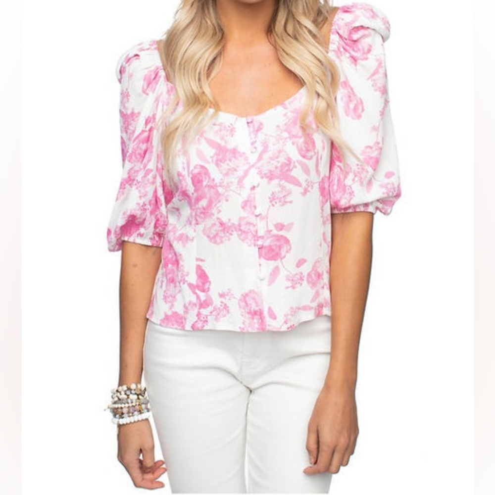 Buddy Love Demi Sweetheart Blouse, Size Large
